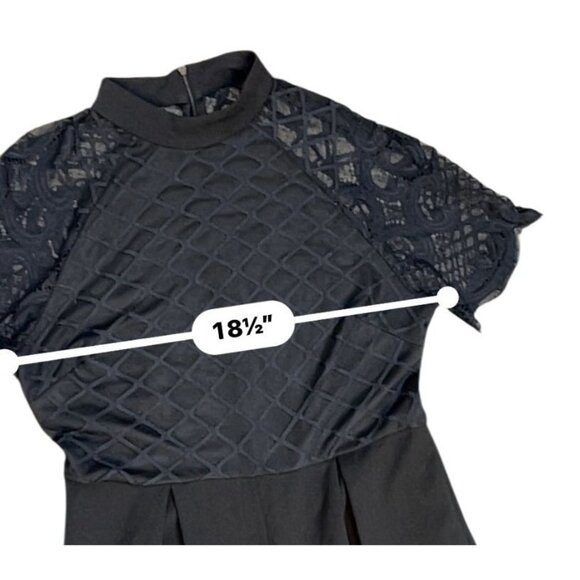 Womens Lattice Lace Wide Leg Jumpsuit Size M Black Money Mob Wife - Picture 10 of 15